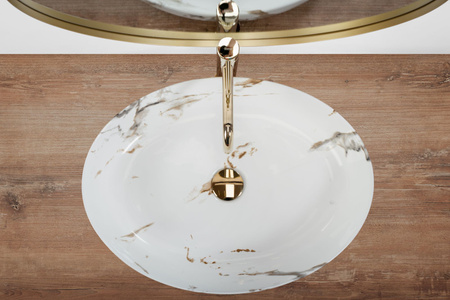 Umywalka Nablatowa Queen Carrara Shiny
