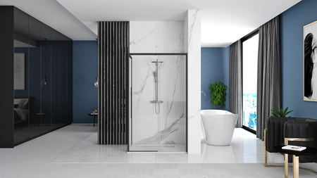 Czarna Kabina Prysznicowa Solar Black 80x100