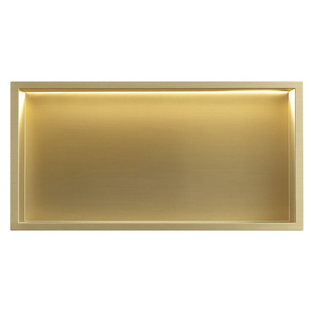 Półka Łazienkowa Wnękowa LED 60x30 Złota Szczotkowana