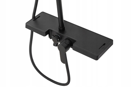 Zestaw Prysznicowy BRAVO z Półką Czarny Mat