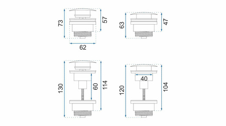 Syfon Umywalkowy Uniwersalny Klik-Klak Biały