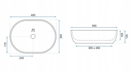 Umywalka Nablatowa Lara Stone
