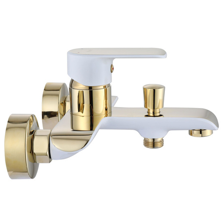 Bateria Wannowa Ścienna Bloom Biała Złota