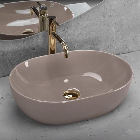 Umywalka Nablatowa Aura 61 Beige Shiny