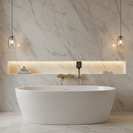 Bateria Wannowa Ścienna Arlo Złota Szczotkowana