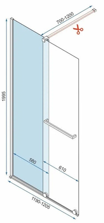Przesuwna Ścianka Prysznicowa Cortis Gold