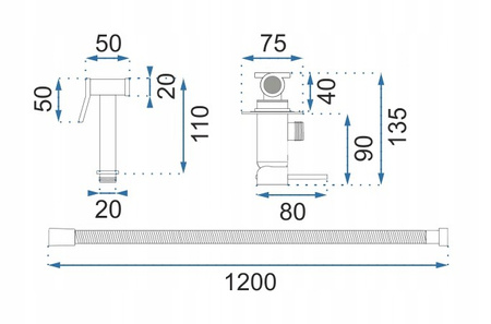 Bateria Bidetowa Lungo Loop Czarna