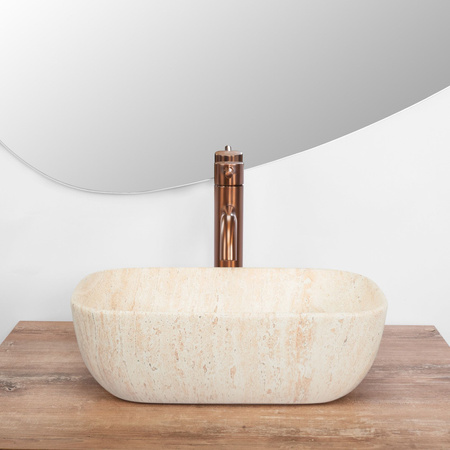 Umywalka Nablatowa Belinda Mini Travertine Matt