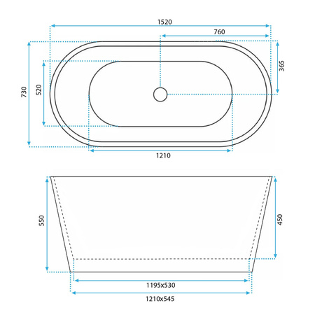 Wanna Akrylowa Wolnostojąca Milano 150