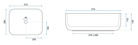 Umywalka Nablatowa Demi Slim