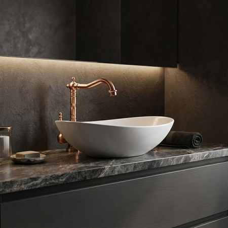 Bateria Umywalkowa Bona Miedź Szczotkowana Wysoka