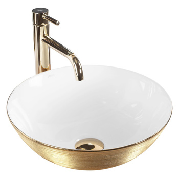 Umywalka Nablatowa Stella 35 Biała Gold Brush