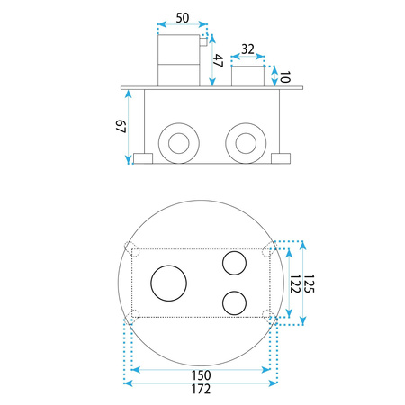 Zestaw Natryskowy Podtynkowy Z Termostatem Lungo Diamond Chrom + BOX