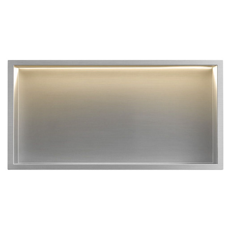 Półka Łazienkowa Wnękowa LED 60x30 Stal Szczotkowana