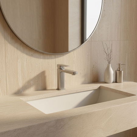 Bateria Umywalkowa Arlo Nikiel Szczotkowany Niska