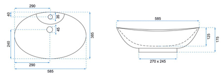 Umywalka Nablatowa Rosa N 2