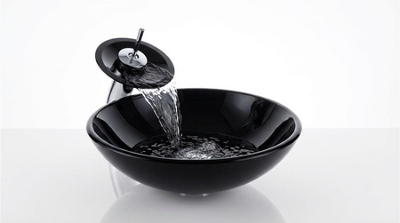 Umywalka Szklana Czarna Bowl 71008