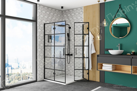 Kabina Prysznicowa Narożna Składana Molier Black Double