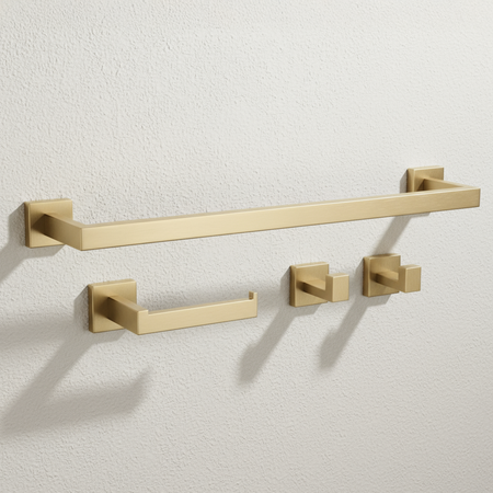 Komplet Wieszaków Łazienkowych Rio Złoto Szczotkowane