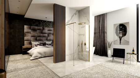 Ścianka Walk In Aero Gold Złota Easy Clean