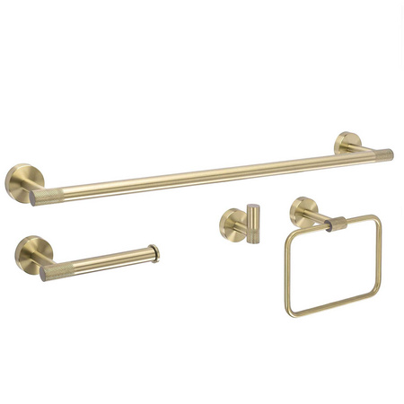 Komplet Wieszaków Łazienkowych Grid Złoto Szczotkowane