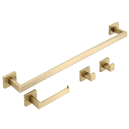 Komplet Wieszaków Łazienkowych Rio Złoto Szczotkowane