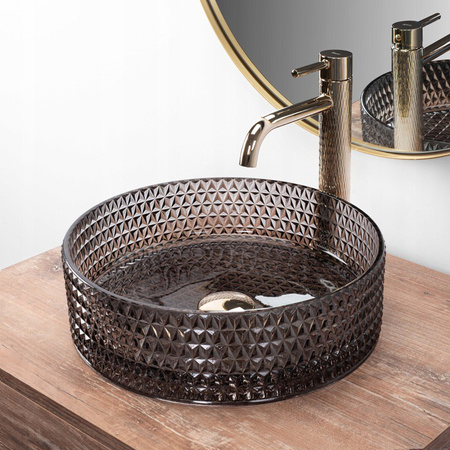 Umywalka Nablatowa Szklana Cristal 35 Black