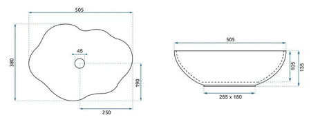 Umywalka Pearl Ruststone - Nablatowa