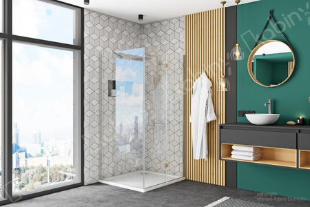 Kabina Prysznicowa Składana Molier Chrom Ze Ścianką Stałą