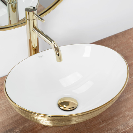 Umywalka Nablatowa Sofia Gold Brush