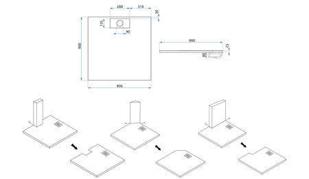 Brodzik Prysznicowy Bazalt Black