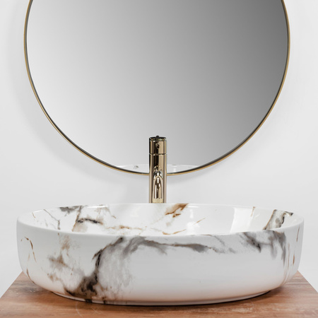 Umywalka Nablatowa Queen Carrara Shiny