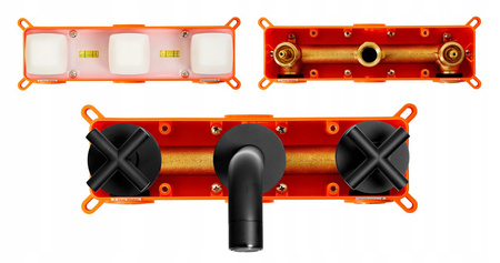 Bateria umywalkowa podtynkowa Exit Czarna + BOX