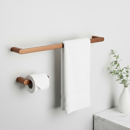 Komplet Wieszaków Łazienkowych 4 Elementy Mati Miedź Szczotkowana