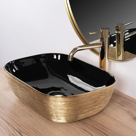 Umywalka Nablatowa Ceramiczna Belinda Gold Brush
