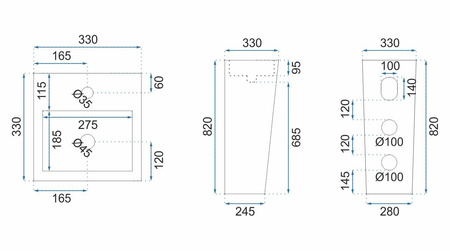 Umywalka Wolnostojąca Kamila Biała