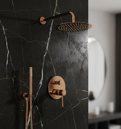 Zestaw Natryskowy Podtynkowy Lungo Diamond Miedź + Box