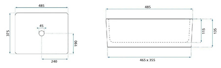 Umywalka Nablatowa Anita 48