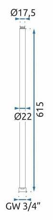 Adapter Przedłużający do Zestawu Natryskowego 60 cm Czarny