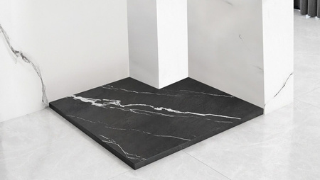 Brodzik Prysznicowy Bazalt Carrara Black 90 x 90 cm