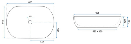 Umywalka Nablatowa Cleo 61 Copper Brush Black