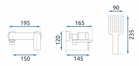 Bateria Wannowa Storm Miedź Szczotkowana
