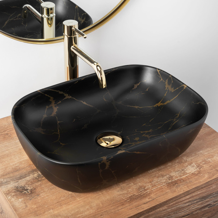 Umywalka Nablatowa Belinda Black Marble Matt