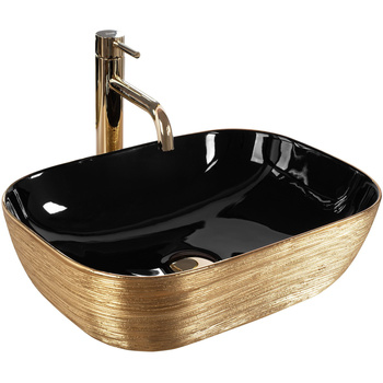 Umywalka Nablatowa Ceramiczna Belinda Gold Brush