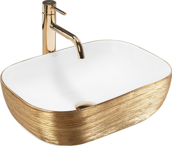 Umywalka Nablatowa Belinda White Gold Brush
