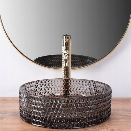 Umywalka Nablatowa Szklana Cristal 35 Black