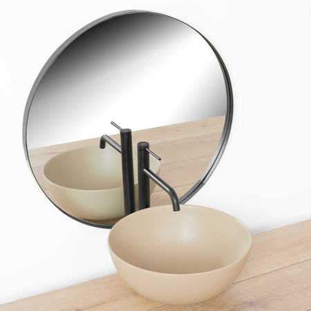 Bateria Umywalkowa Lugano Slim Czarna Wysoka