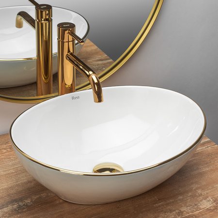 Umywalka Nablatowa Sofia Gold Edge