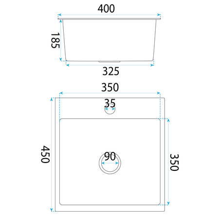 Zlewozmywak Kuchenny LEO 40 cm Złoto Szczotkowane + Syfon
