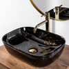Umywalka Nablatowa Belinda Black Marble Shiny